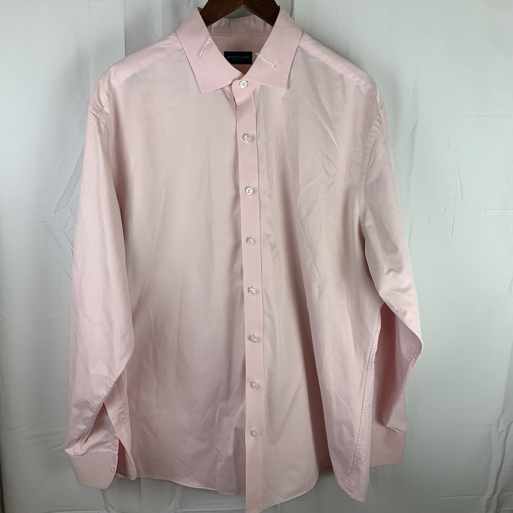 Proper Cloth Button Down Long Sleeve Shirt Mens Pink 100% Cotton Preppy 52 Chest
